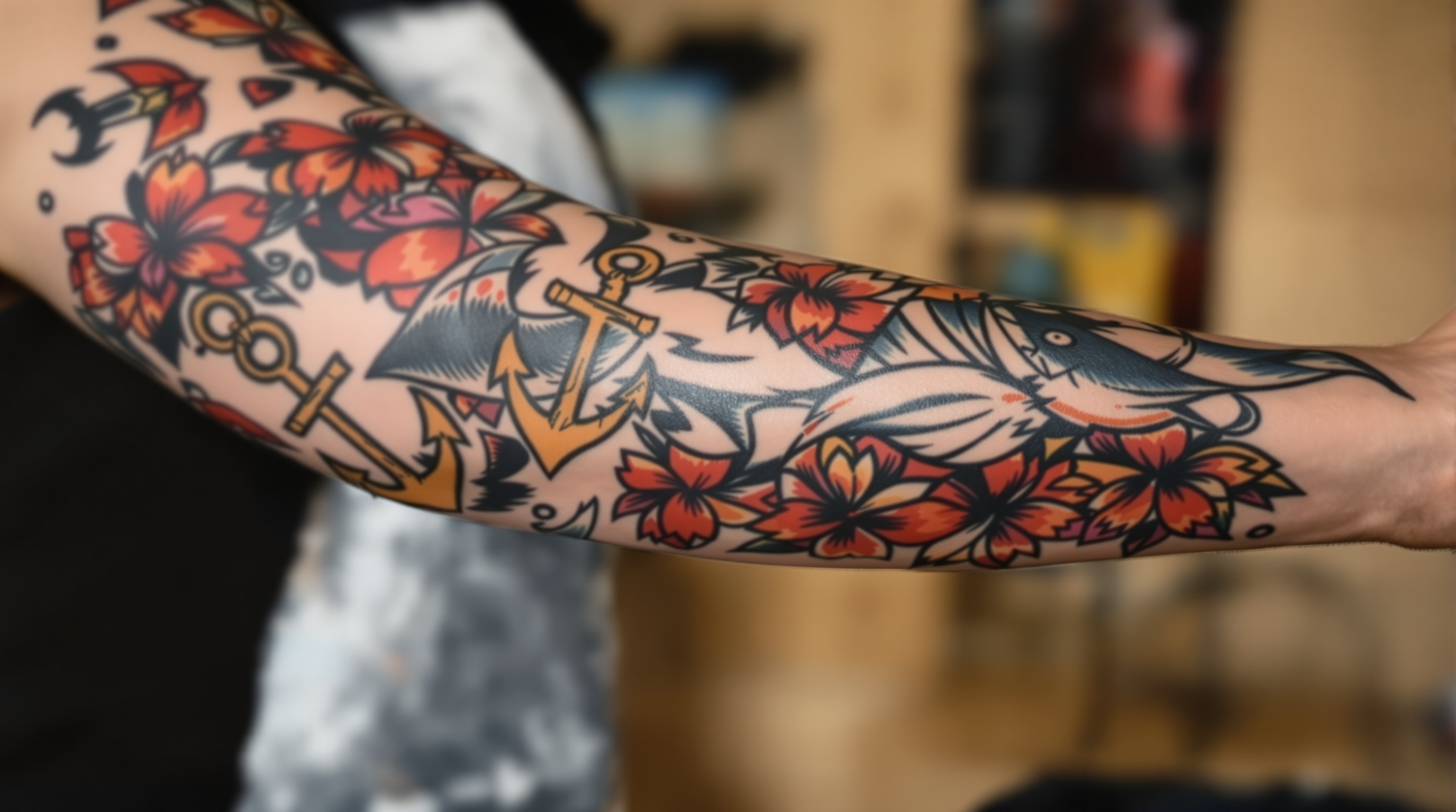 Tatouage old school traditionnel américain