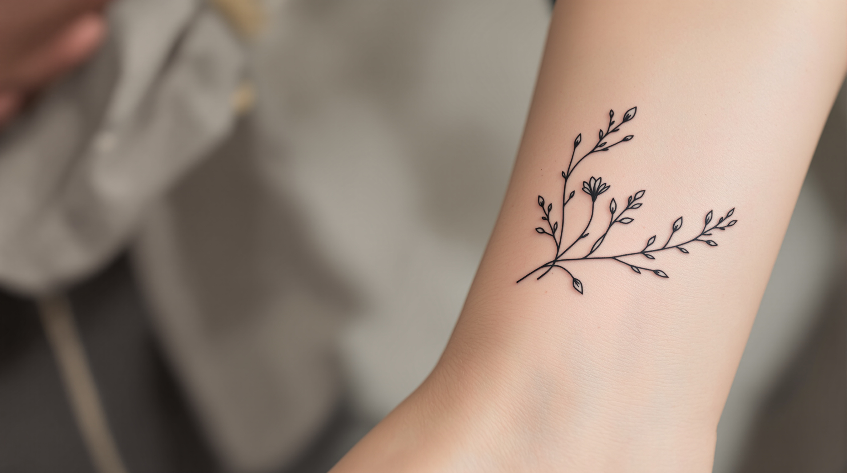Tatouage fine line minimaliste