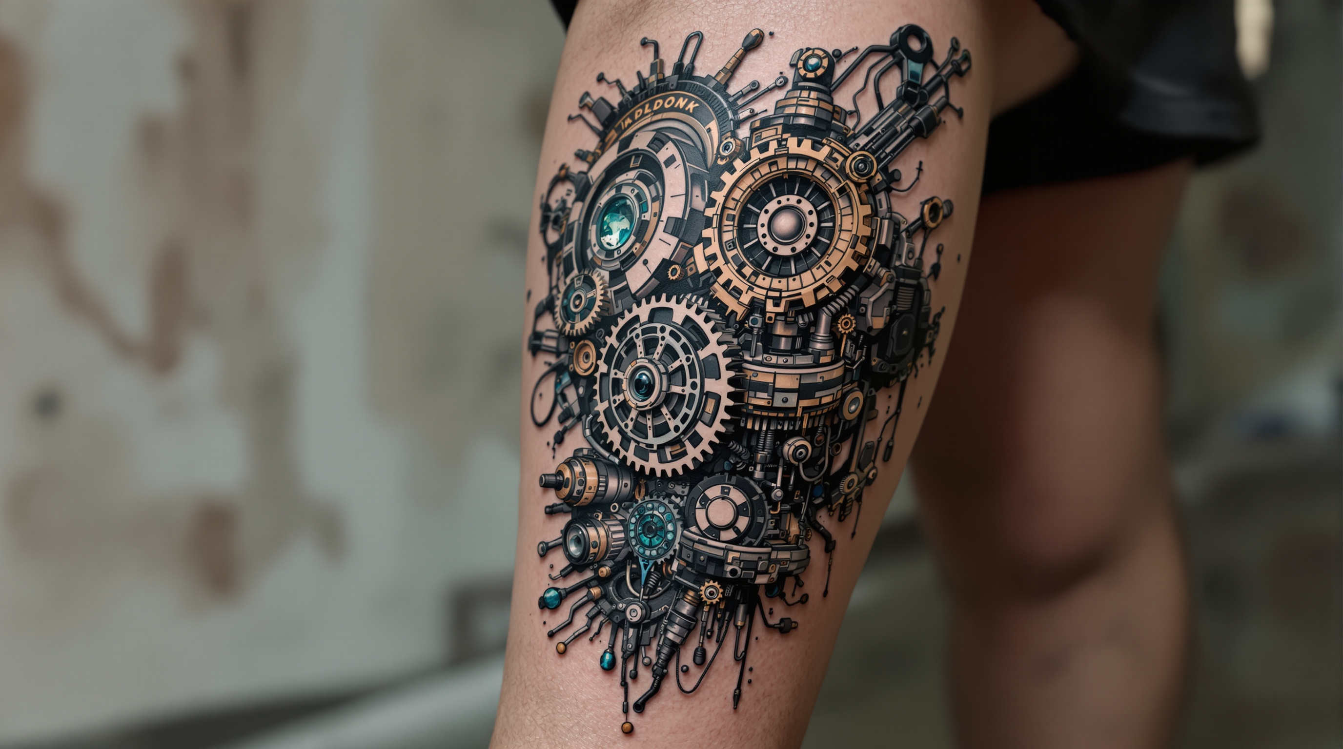 Tatouage biomécanique futuriste